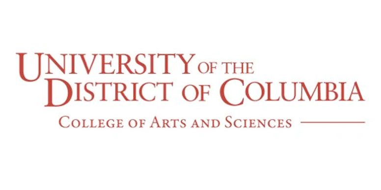 University of the District of Columbia logo - red words on white background