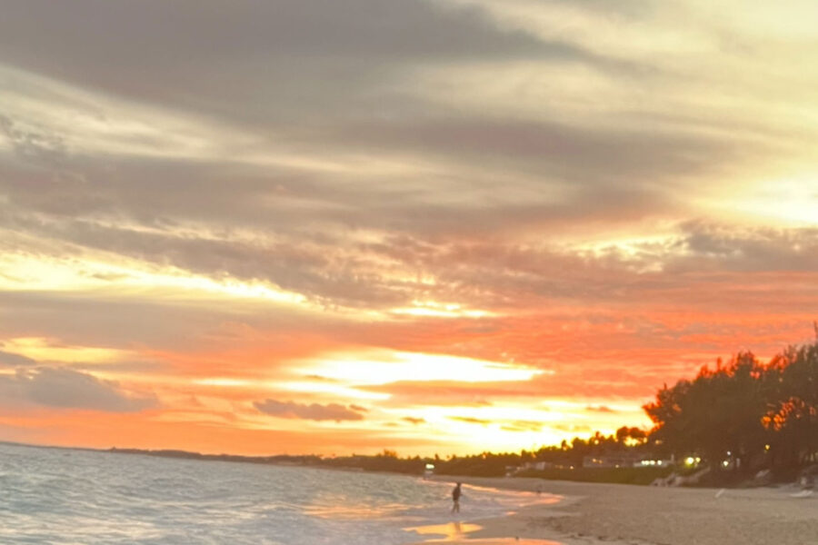 sunset on a beach